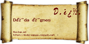 Dóda Ágnes névjegykártya