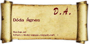 Dóda Ágnes névjegykártya